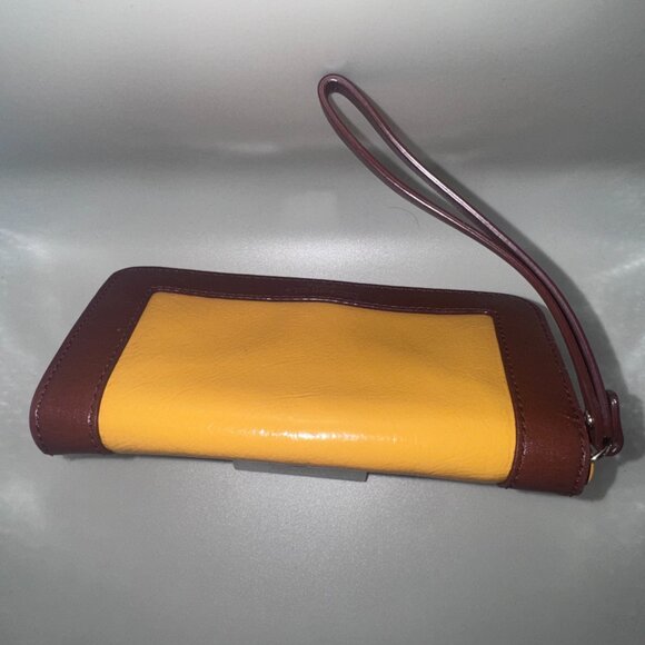 Kate Spade Hazel Marbella sunflower / toffee wristlet - Picture 2 of 12